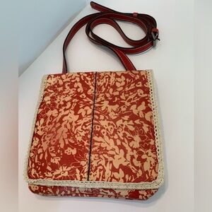 Patricia Nash Red and Cream Crossbody Bag